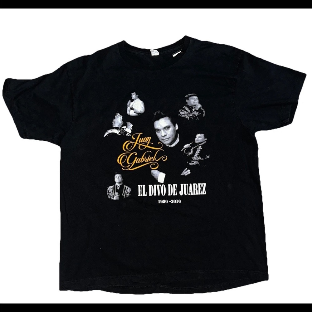 Juan Gabriel El Divo De Juarez Black Cotton T-shirt 2XL 1950-2016 Memorial